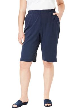 Plus Size Women's 7-Day Knit Bermuda Shorts By Woman Within In Navy (Size 2X)