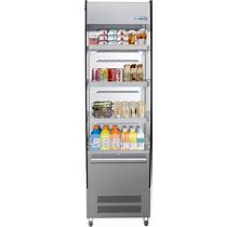 7.7 Cu. Ft. Commercial Refrigerator Open Air Display Merchandiser With Night Curtain In Stainless Steel