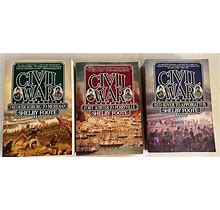 THE CIVIL WAR A NARRATIVE BY SHELBY FOOTE 3 PAPERBACK BOOK SET 1986
