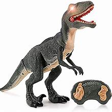 Liberty Imports Dino Planet Remote Control Rc Walking Dinosaur Toy With Shaking Head Light Up Eyes And Sounds Velociraptor