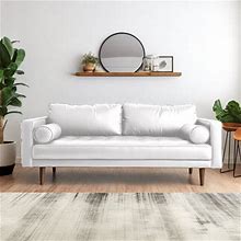 Wade Logan® Arrindell 70" Vegan Leather Sofa Faux Leather In White | 33 H X 70 W X 31.7 D In | Wayfair B3265b921ec1f005717881ebe000aeca
