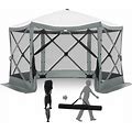 12X12 Portable Screen House Room Pop Up Gazebo Outdoor Camping Tent W/ 6 Sides /