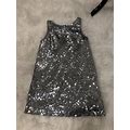 Silver Sequin Jersey Lined Trapese Mini Dress Small