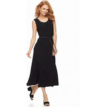 Women's Nina Leonard Scoopneck A-Line Dress, Size: Medium, Black