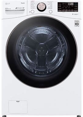 LG - 4.5 Cu. Ft. High-Efficiency Stackable Smart Front Load Washer With Steam And Built-In Intelligence - White