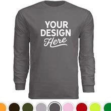 Custom Rushordertees Classic Long Sleeve T-Shirt In Charcoal Size 3XL 100% Cotton | Rushordertees | Sample