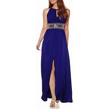 Macy's Dresses | R & M Richards Sleeveless Embellished Halter | Color: Blue | Size: 6