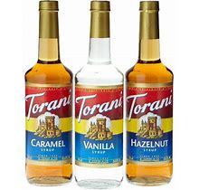 Torani Coffee Syrup Variety Pack Vanilla Caramel Hazelnut 3Count 254Ounce Bottles, 25.4 Fl Oz (Pack Of 3)