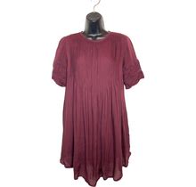 Aritzia Wilfred Sonore Pintucked Pleated Mini Dress Plum Xs