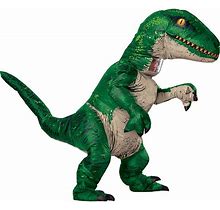 Rubies | Inflatable Velociraptor Adult Costume W/ Sound, (Green, One Size), Halloween Costume | Maisonette