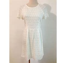 Free People Fit & Flare Dress Ivory Floral Crochet Lace Size 2