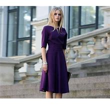 Purple Dress, Purple Bridesmaid Dress, Purple Women Clothing, Purple Swing Dress, Plus Size Clothing, Knee Length Dress, Short Sleeve Dress