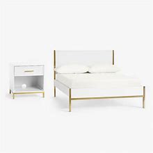 Blaire Platform Bed + 1 Nightstand, Full, Simply White