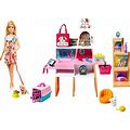 Barbie Doll And Playset, Pet Boutique With 4 Pets, Color-Change Multi