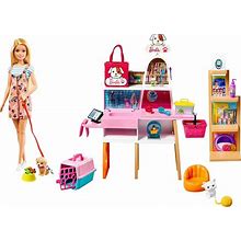 Barbie Doll And Playset, Pet Boutique With 4 Pets, Color-Change Grooming Feature