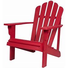 Shine Company Traditional Cedar Wood Patio Porch Adirondack Chair In Red
