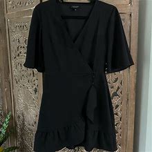 Topshop Dresses | Top Shop Black Wrap Dress | Color: Black | Size: 4