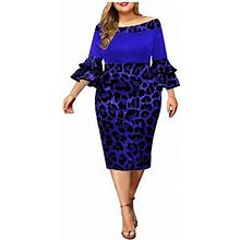 Hvyesh Plus Size Dress For Women Party Beach Dress Floral Print Short Sleeve Sun Dresses Maxi Dress For Women