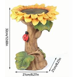 1Pc Garden Decoration Bird Bath Resin Sculpture Sunflower Bird Feeder Resin Craft