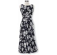Misses Floral Seamed Dress In Black/Ivory Size 8 Polyester By Sagefinds