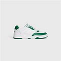 CELINE Trainer Ct-07 Low Lace-Up Sneaker In Calfskin Leather - White / Green - Size : 46 - For Men