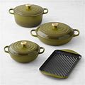 Le Creuset Signature Enameled Cast Iron 7-Piece Cookware Set, Olive | Williams Sonoma