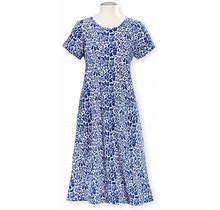 Favoites Blue Floral Dress | 100% Cotton By Catalog Medium