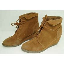 Dearest Women's Wedge Ankle Boots Light Brown Suede Size 8 Booties