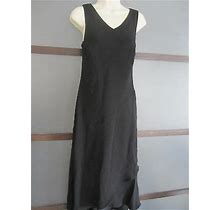 Talbots Dress Sz 6 Black V Neck Long Tiered Asymmetrical Hem Simple