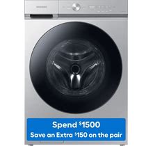 Samsung Bespoke 5.3-Cu Ft High Efficiency Stackable Steam Cycle Smart Front-Load Washer (Silver Steel) ENERGY STAR | WF53BB8700AT