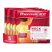 Thermacare Heat Wraps, Neck & Shoulder Heating Pads & Pain Relief Patches, 5 Count
