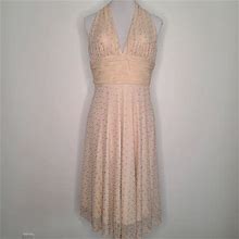 Vision Apparel Dresses | Vision Apparel Lace Marilyn Monroe Style Halter Dress Nude / Cream Size 0 | Color: Cream | Size: 0