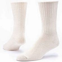 Organic Cotton Socks - Classic Crew Natural L