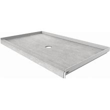 Flexstone 60 in. L X 36 in. W Single Threshold Alcove Shower Pan Base With Center Drain In Tundra