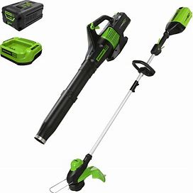 Greenworks 60V 13" Cordless String Trimmer & Leaf Blower Combo Kit, 4.0 Ah Battery And Charger Included