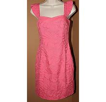 Lilly Pulitzer Sarafina Pink Lace Cutout Dress 0 Sheath Ruffle Straps