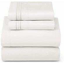 500 Thread Count 100% Egyptian Cotton Sheets For Queen Size Bed ,Luxury White Sheets ,4-Piece Long Staple Cotton-Best Bedding Set, Breathable, Soft &