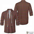 Macnaughton Ancient Tartan Men's Scottish Traditional Jacobite Ghillie Kilt Shirt