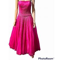 No Brand / Not Sure Dresses | Bicici Beaded Fushia Pink Ball Gown Special Occasion Prom Dress An2098 Size S | Color: Pink | Size: S