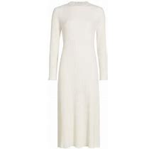 Vince Women's Cotton-Blend Rib-Knit Midi-Dress - Off White - Size Medium