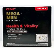 GNC (2-BOXES) Mega Men Health & Vitality Vitapak 4-In-1 Supplement 60 Daily Pack