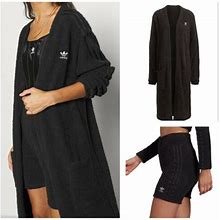 Adidas Originals Black Kimono Cardigan & Loungewear Short Outfit Set