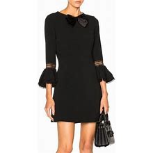 Saint Laurent Dresses | Saint Laurent Babydoll Bow Mini Dress | Color: Black | Size: 6