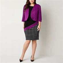 Maya Brooke Plus Jacket Dress | Purple | Plus 18W | Dresses Jacket Dresses | Stretch Fabric | Easter Fashion