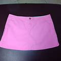 Lilly Pulitzer Skirts | Lilly Pulitzer Pink Ribbed Mini Tennis Skorts Skirt Sz 10 | Color: Pink/White | Size: 0