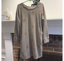 Mia Chica Dresses | Mia Chica Girls Dress. Gray With Embroidered Flowers Pockets Size Small Euc | Color: Gray | Size: Sg