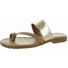 Style & Co. Womens Sallee Faux Leather Slip On Flat Sandals