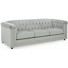 Ashley Furniture Josanna Modern Velvet & Wood Sofa In Light Gray