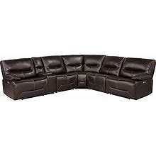 Pemberly Row 6-Piece Power Reclining Sectional Set In Brown