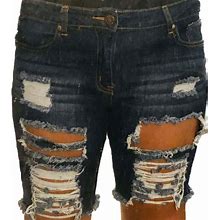 Street Denim Shorts | Euc Distressed Jean Shorts | Color: Blue | Size: 11/12